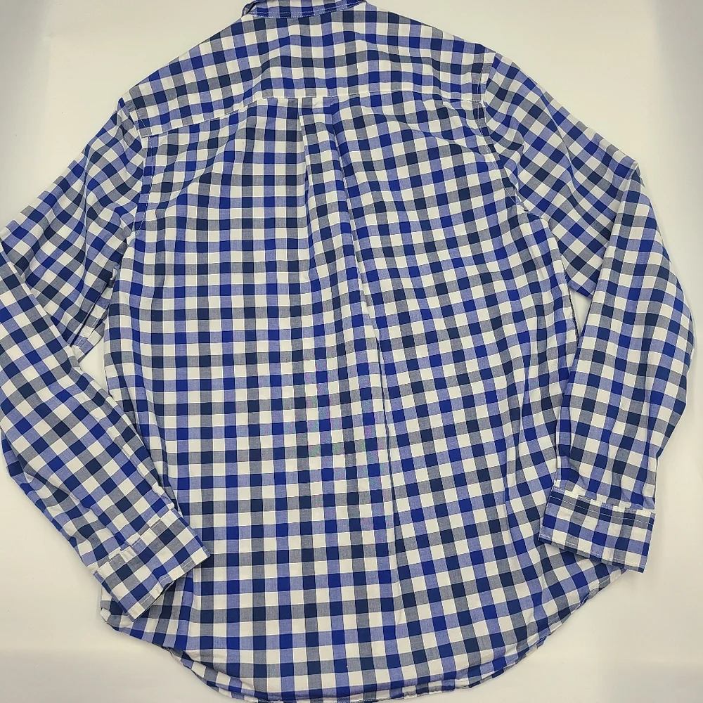 Ralph Lauren boys' blue checkered button down shirt size XL
